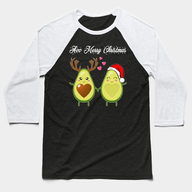 Avocado merry Christmas t-shirt | funny avo Christmas deer avocado Santa avocado t-shirt gift Christmas vegan Baseball T-Shirt by TeesCircle